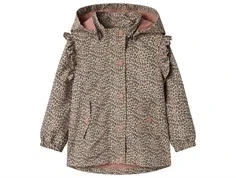 Name It overgangsjakke Lys taupe med leopardprint